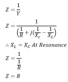 Impedance at Resonance in parallel RLC resonance circuit