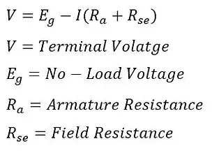 terminal voltage of generator
