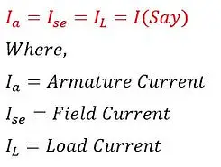 armature current of generator