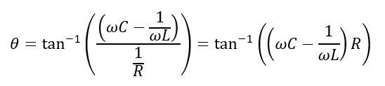 formula for phase angle of Parallel RLC Circuit: