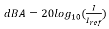 deciBels Formula for Current(dBA)