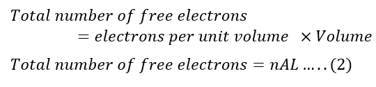 Total number of free electrons in the conductor