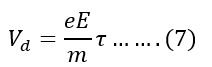 Drift Velocity formula