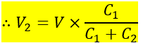 formula for voltage across the capacitor C2 of capacitive voltage divider