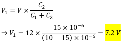 Solved Problem on Capacitive Voltage Divider