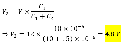 Numerical example 1 on Capacitive Voltage Divider
