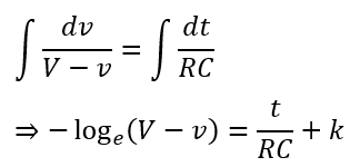 integration of voltage equation of capacitor voltage