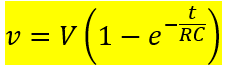 formula for  charging equation of the capacitor