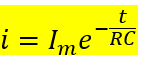 charging current formula of RC charging circuit