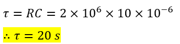 Solved Problem on Time Constant-RC chaarging Circuit