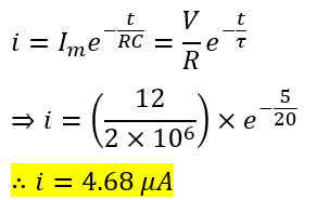 solved problem on capacitor charging current