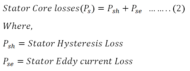 stator core loses in induction motor