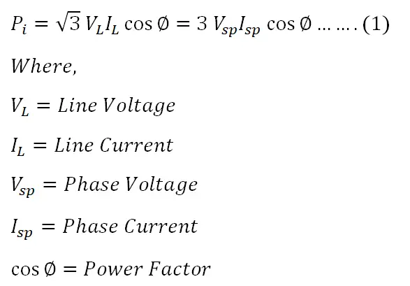 input power drawn by the induction motor