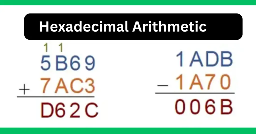 Hexadecimal Arithmetic – Addition and Subtraction of Hexadecimal Numbers explained