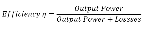 Efficiency formula in terms of output power