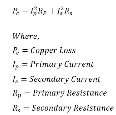 copper loss in transformer