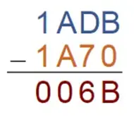 Hexadecimal Arithmetic- subtraction