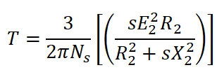 torque equation of the induction motor