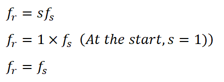 Relationship between rotor frequency and stator frequency