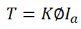 Torque formula of DC motor