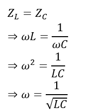 angular frequency formula at resonance