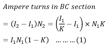 ampere-turns in -bc-section-of-auto-transformer