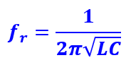 formula for resonant frequency 
