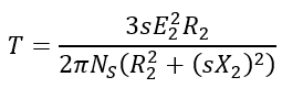 torque equation for induction motor