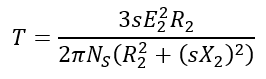 torque of induction motor with voltage control for speed control of induction mentor