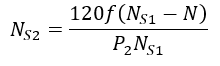 formula for synchronous speed of the auxiliary motor