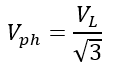 phase and line voltage relation in star connection