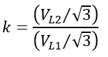 transformation ratio of star star connection