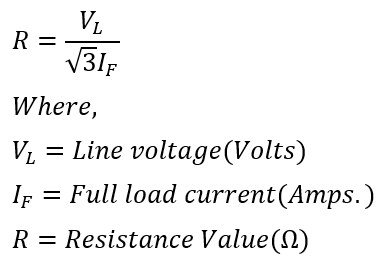 ngr-resistance-value-formula