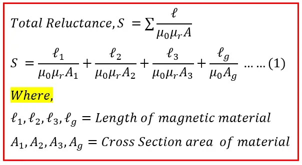 reluctance-of-series-magnetoc-circuit