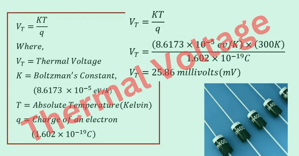 Thermal voltage definition formula solved problem