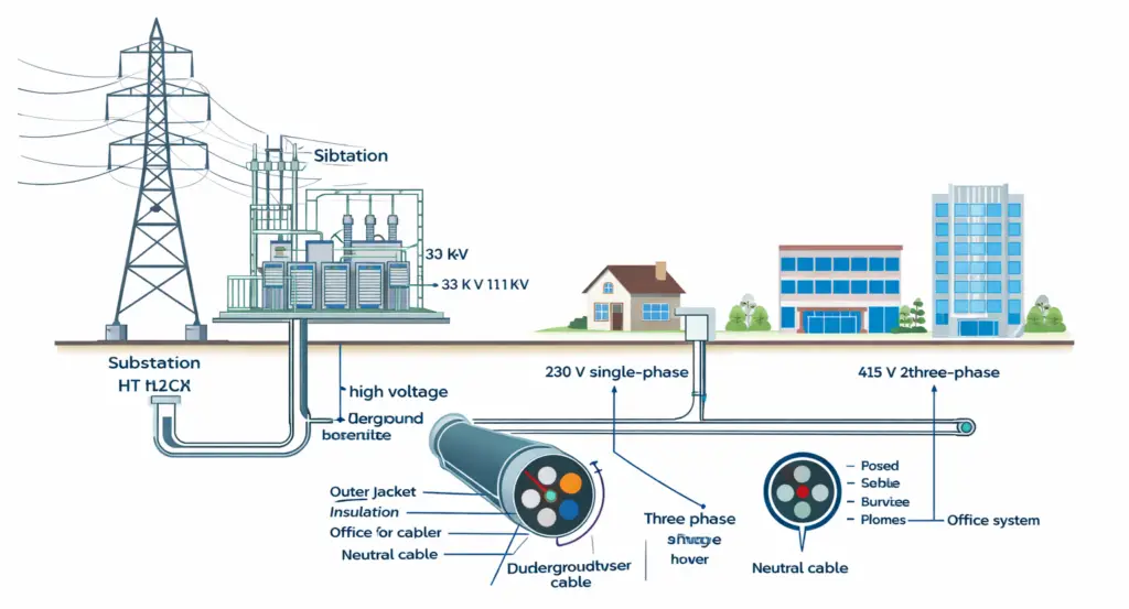 diagram of underground power distribution system