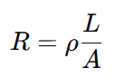 resistance formula R= phox(length/area)
