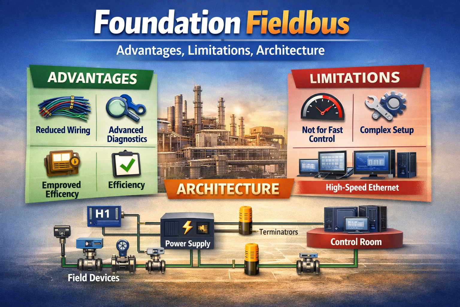 foundation fieldbus- advanatges, limitation explained