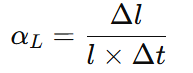 coefficient of linear thermal expansion formula