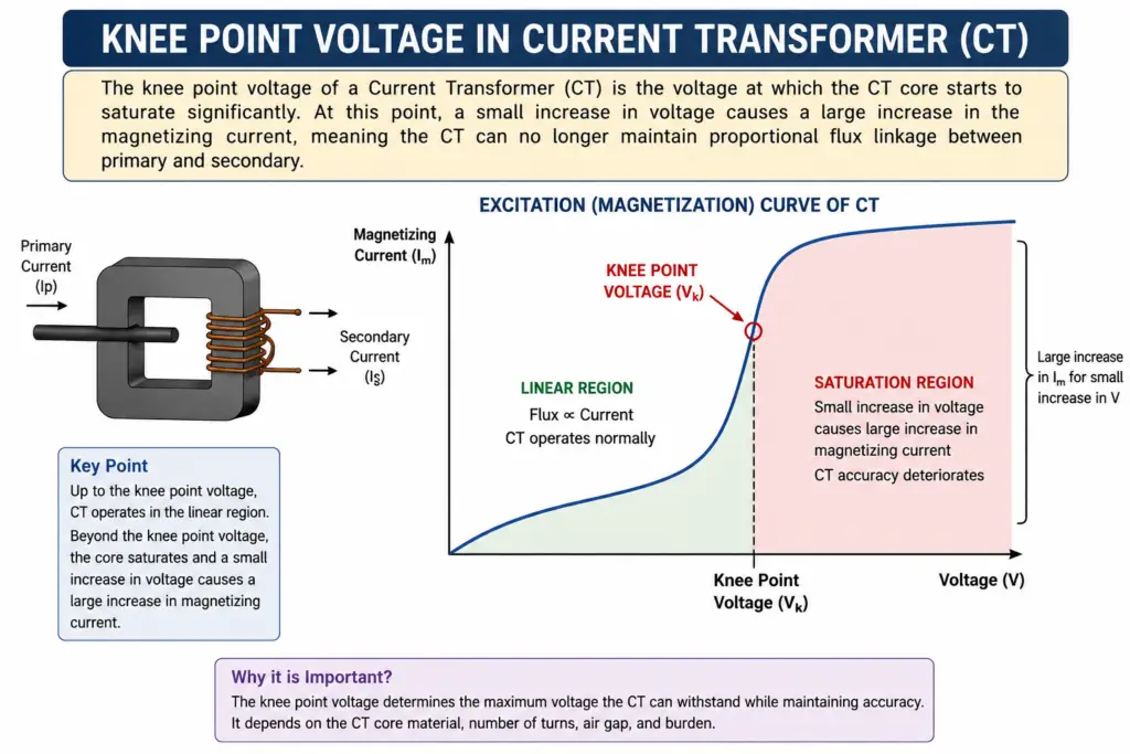 Knee point voltage of current transformer