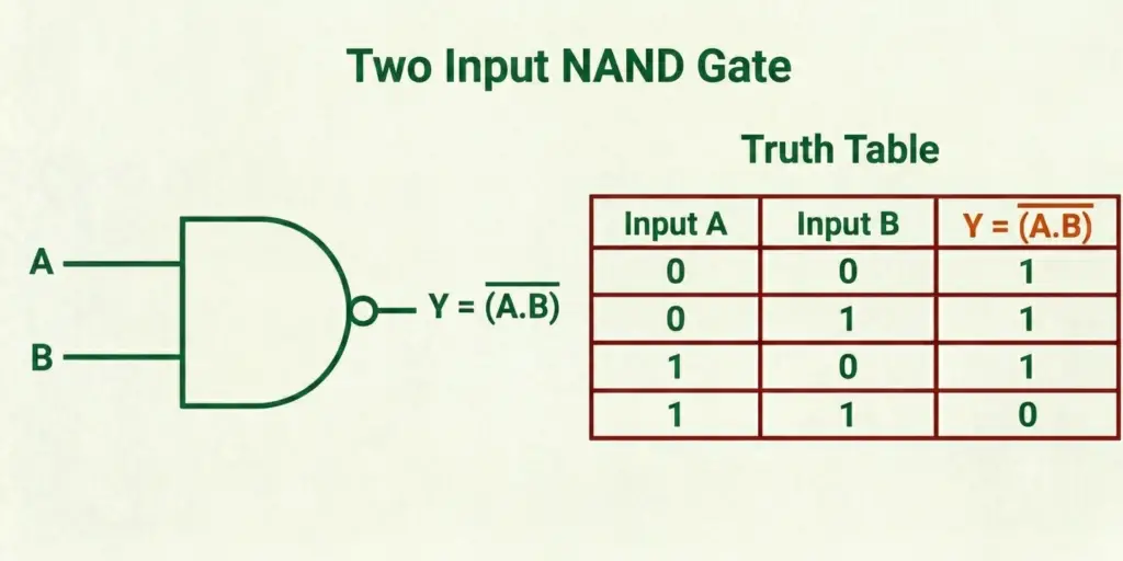 Nand Gate symbol and its truth table