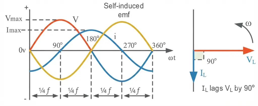 AC Inductor Phasor Diagram