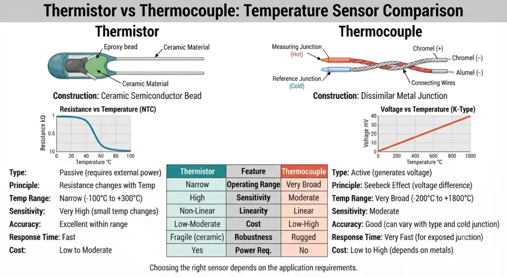 Thermistor vs Thermocouple 
