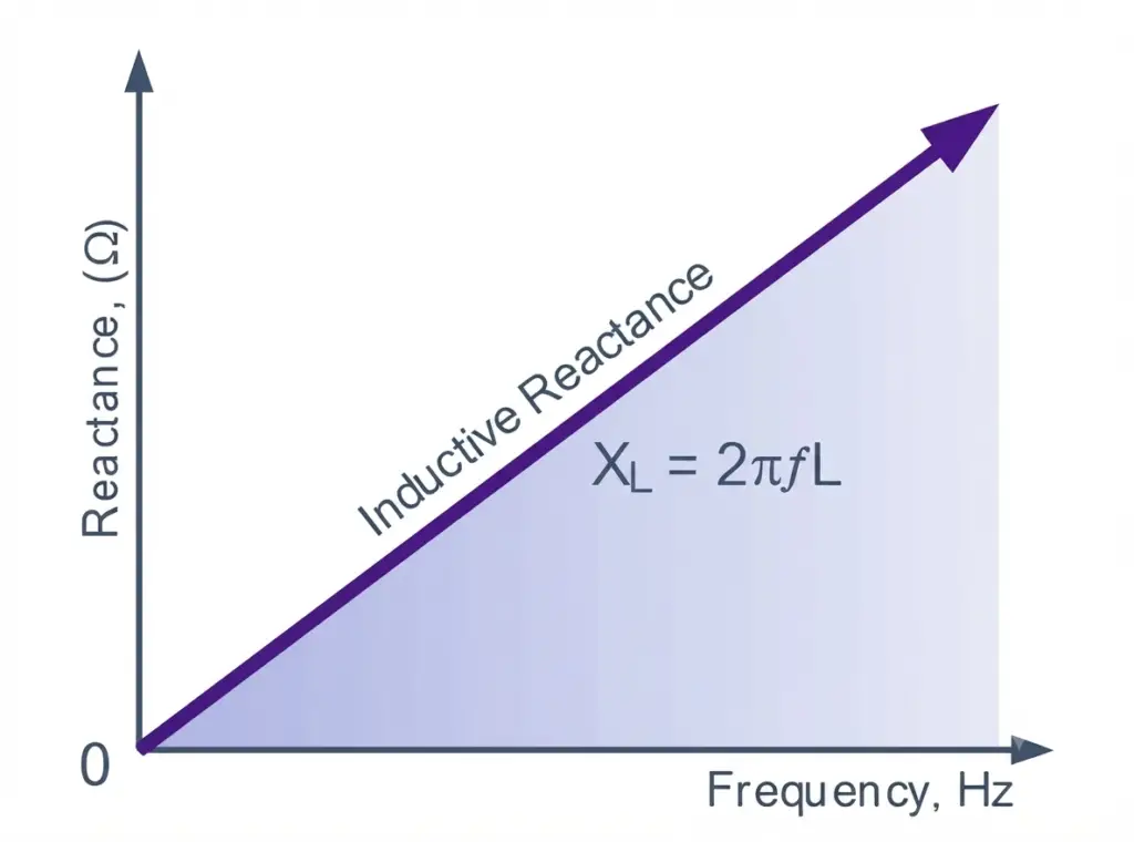 inductive reactance versus frequency graph